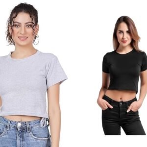THE LION'S SHARE Polyester Crop Top for Women.