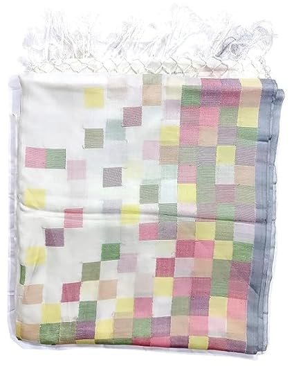 RKRIT Bengalore Silk and Pure Cotton Women's Handloom,White5 - Image 4