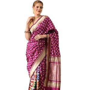 THE WEAVERS SHOP BY RAAVI Pure Banarasi Silk Zari Weave Handloom Saree - Pink