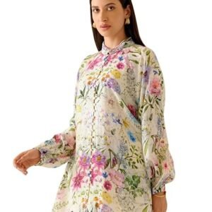 NAINVISH Shirt Top for Women Regular Fit Printed Shirt | Tops for Stylish Latest | Office Wear Tops for Women | Cotton Blend Tops