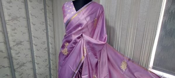 KHILAM Women's Floral Woven Design Banarasi Pure Silk Sarees For Women With Unstitched Blouse Piece (KSBLE2240_Parent) - Image 2