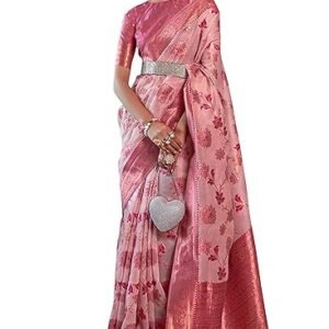 SWORNOF Womens Kanjivaram Banarasi Silk Saree Patola saree with Unstitched blouse piece