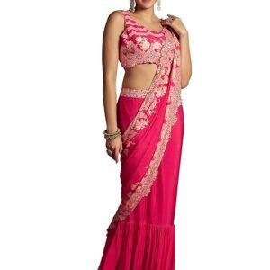 Womens Embellished Silk Blend Saree for Women