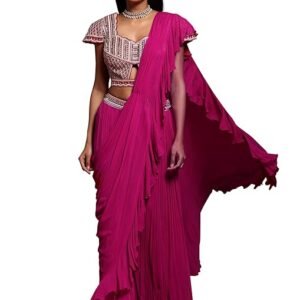 Womens Embellished Silk Blend Draped Saree for Women