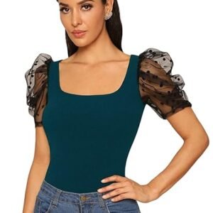 UK URBAN KOMFORT Half Sleeve Puff Sleeve Style Top for Girls & Women
