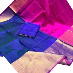 Tripura Cotton Silk Half Half Traditional Design- Pink