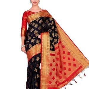 samosa Women's Kanjivaram Silk Saree With Blouse Piece (4309-312-R