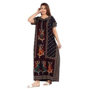 Women's Cotton Printed Stylish Night Dresses | Pure Cotton Night Gown | Maxi Dress | Frock Nighty for Women | Gown for Women