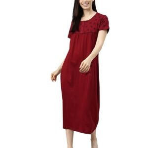KRYPTIC Womens Pure Cotton Printed Calf Length Nightdress