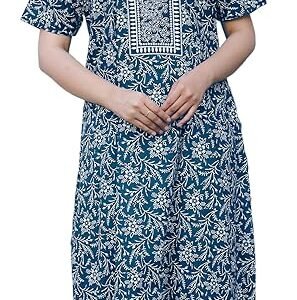 G4Girl Pure Cotton Embroidery Nighty for Women's | Night Gown | Nighty | Nightdress | Maxi | Sleepwear | Jaipuri Nighty | Nighties | Gown