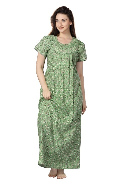 Soulemo Women Cotton Floor Length Nighty 1633